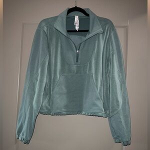 lululemon athletica Sage Green Quarter-Zip Cropped Pullover